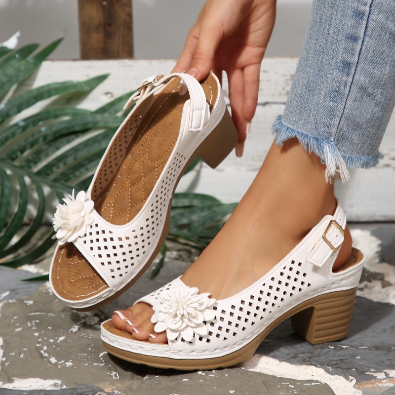 Women'S Shoes Veja - Женские сандалии на массивном каблуке, лето