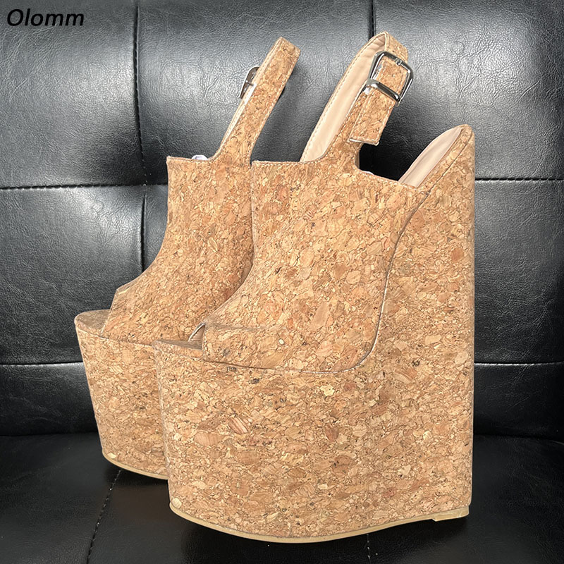 Cork Wedge Sandal - Olomm/женские летние сандалии ручной работы на