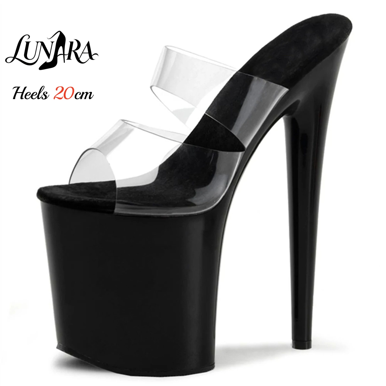 Clear Strap Heel - Сексуальные туфли-слиды на ультравысокой платформе с