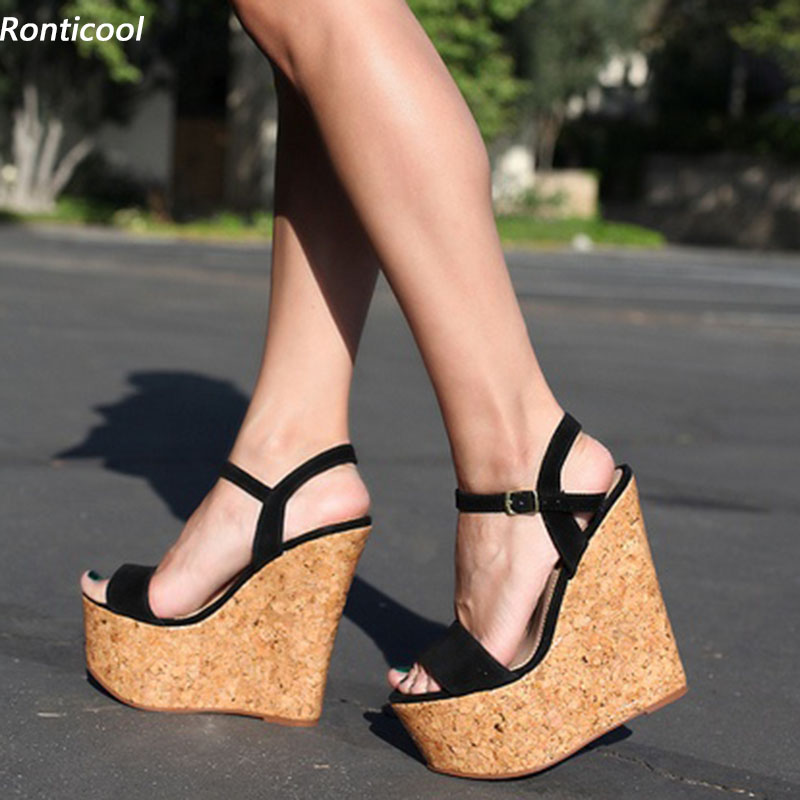 Cork Wedge Sandal - Ronticool/женские босоножки ручной работы на платформе,