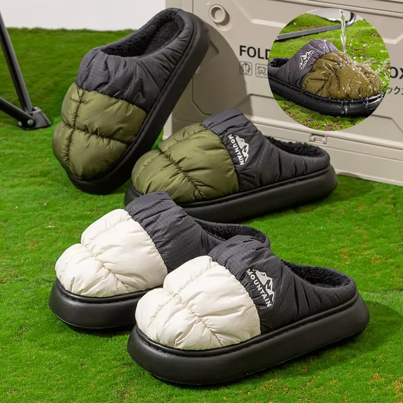 Women'S Shoes Water Resistant - Длинные плюшевые толстые теплые зимние тапочки,