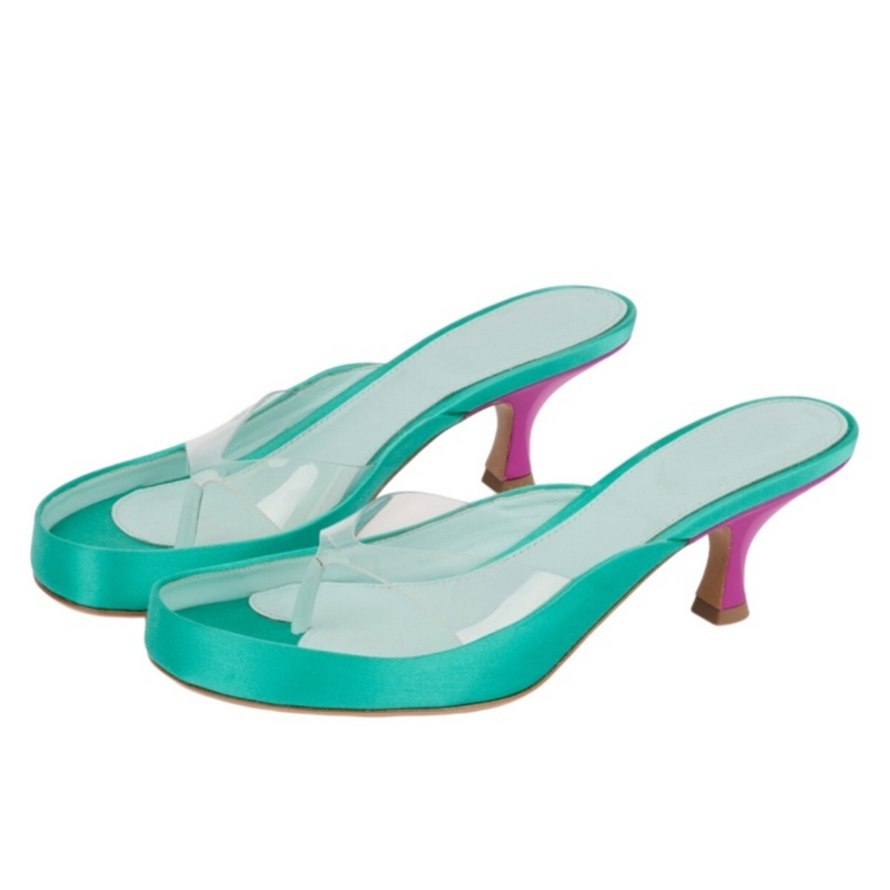 Clear Strap Heel - Прозрачные ПВХ-мюли с ремешками и каблуком-шпилькой,
