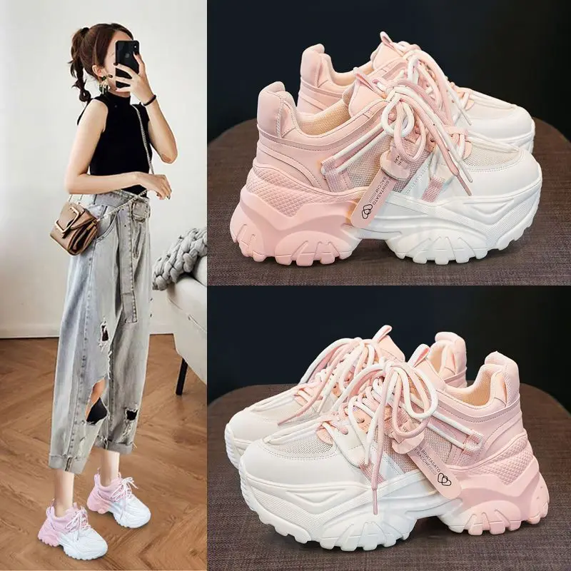 Women Shoes Tennis - Женские повседневные кроссовки на платформе, весенние,