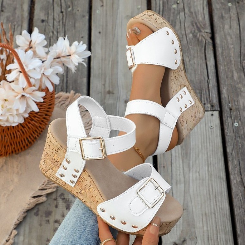 Cork Wedge Sandal - Новые женские летние сандалии на танкетке