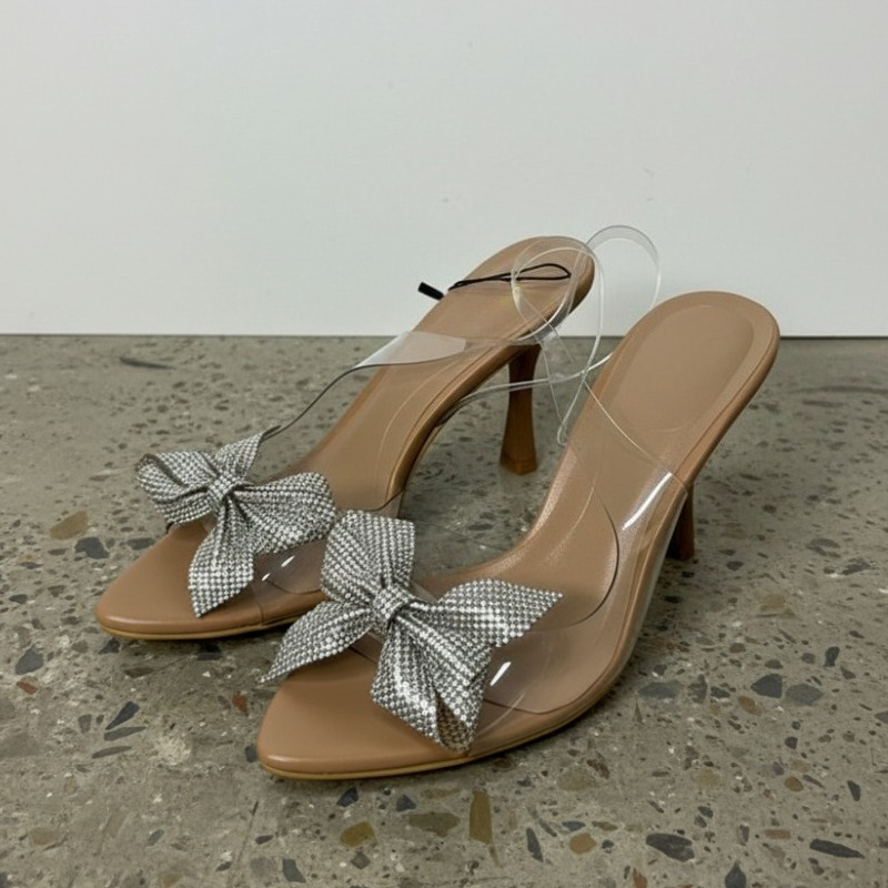 Clear Strap Heel - Прозрачные туфли-мюли на высоком каблуке с