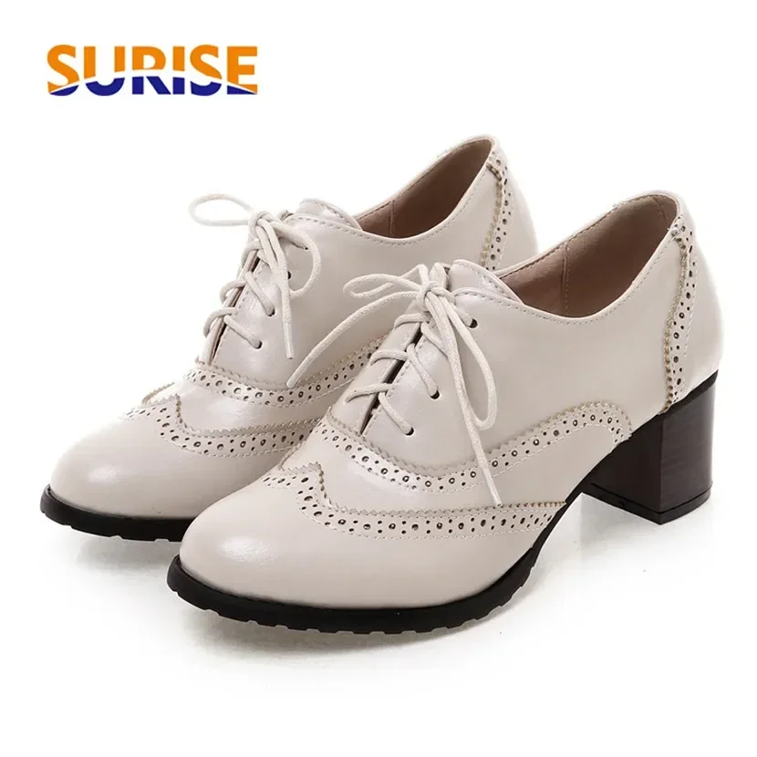 Oxford Lace Up Women - Британские женские оксфорды на высоком блочном
