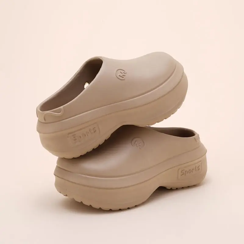 Cork Wedge Sandal - Женские сандалии-сабо на массивной платформе, летние