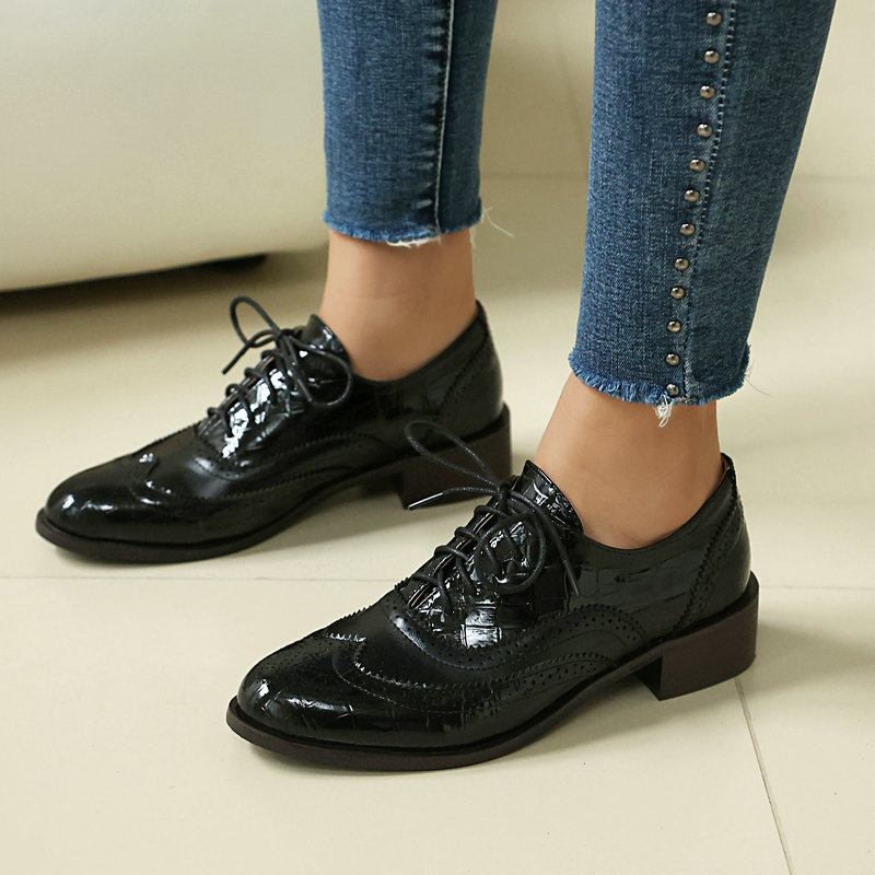 Женские туфли-оксфорды с принт – обзор и цена Oxford Lace Up Women