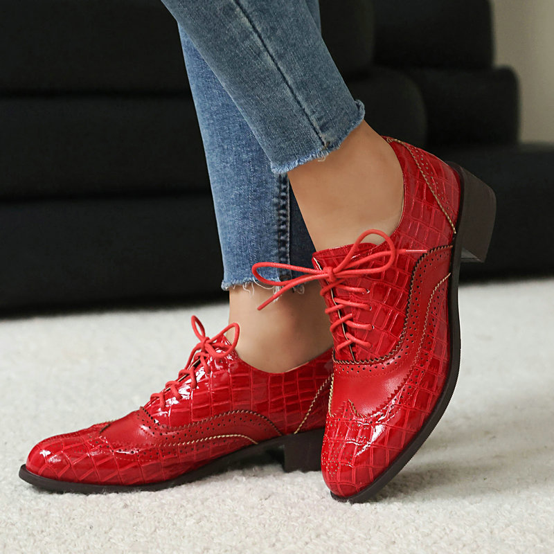 Женские туфли-оксфорды с принт – обзор и цена Oxford Lace Up Women