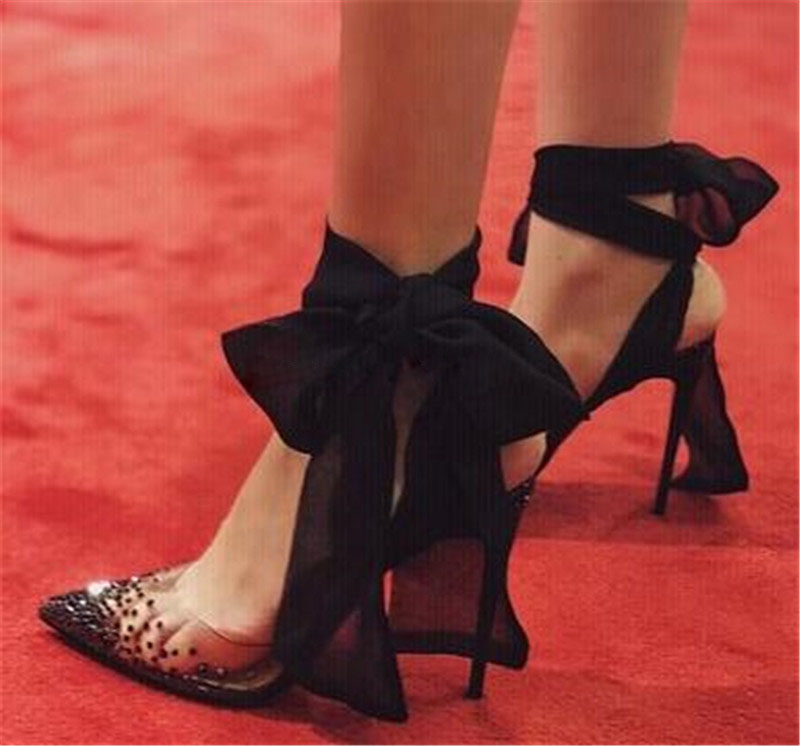Красные, белые, черные сандали – обзор и цена Clear Strap Heel