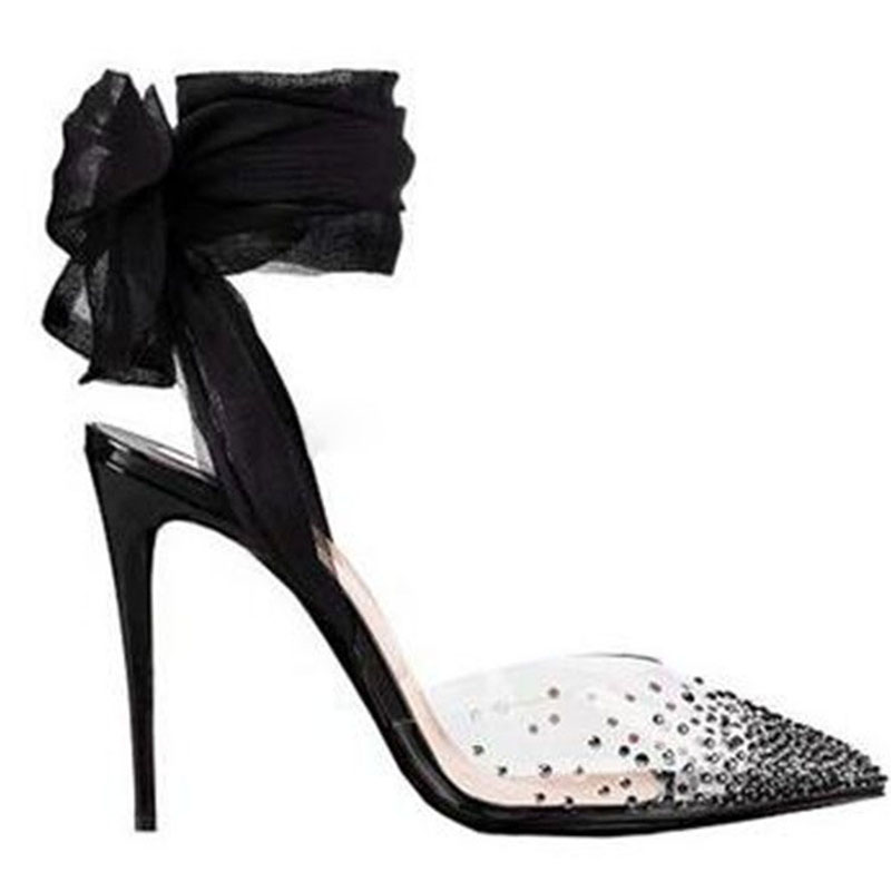 Красные, белые, черные сандали – обзор и цена Clear Strap Heel