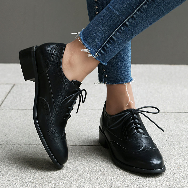 Женские туфли-оксфорды броги н – обзор и цена Oxford Lace Up Women