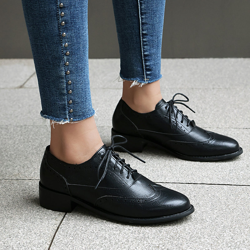 Женские туфли-оксфорды броги н – обзор и цена Oxford Lace Up Women