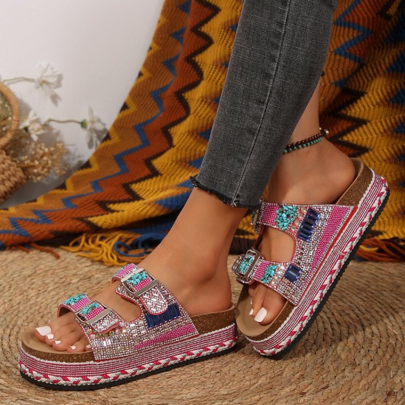 Модные розовые женские сандали – обзор и цена Cork Wedge Sandal