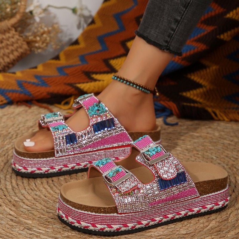 Модные розовые женские сандали – обзор и цена Cork Wedge Sandal