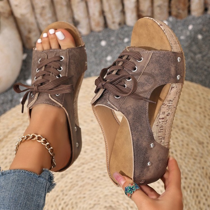 Женские сандалии на танкетке с – обзор и цена Cork Wedge Sandal