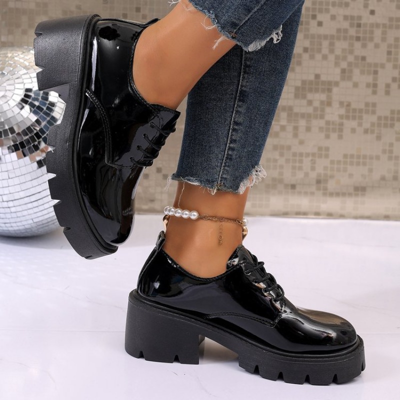 Новые женские весенние черные  – обзор и цена Oxford Lace Up Women