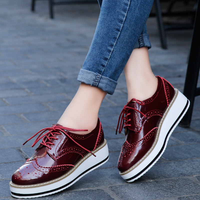 Туфли женские кожаные на толст – обзор и цена Oxford Lace Up Women