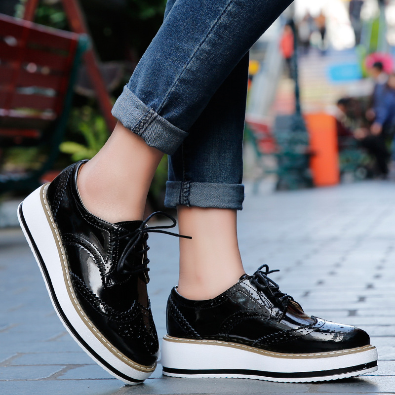 Туфли женские кожаные на толст – обзор и цена Oxford Lace Up Women
